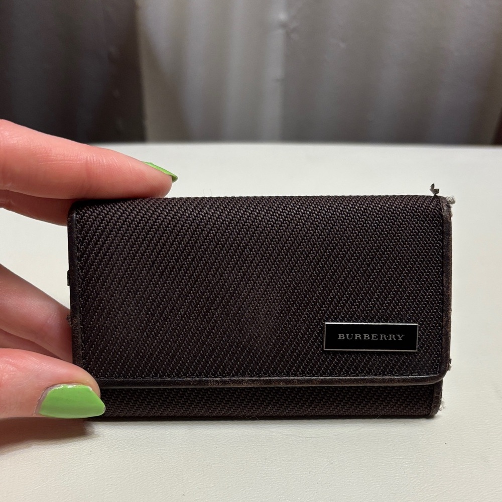 Vintage Burberry Brown Canvas Key Holder